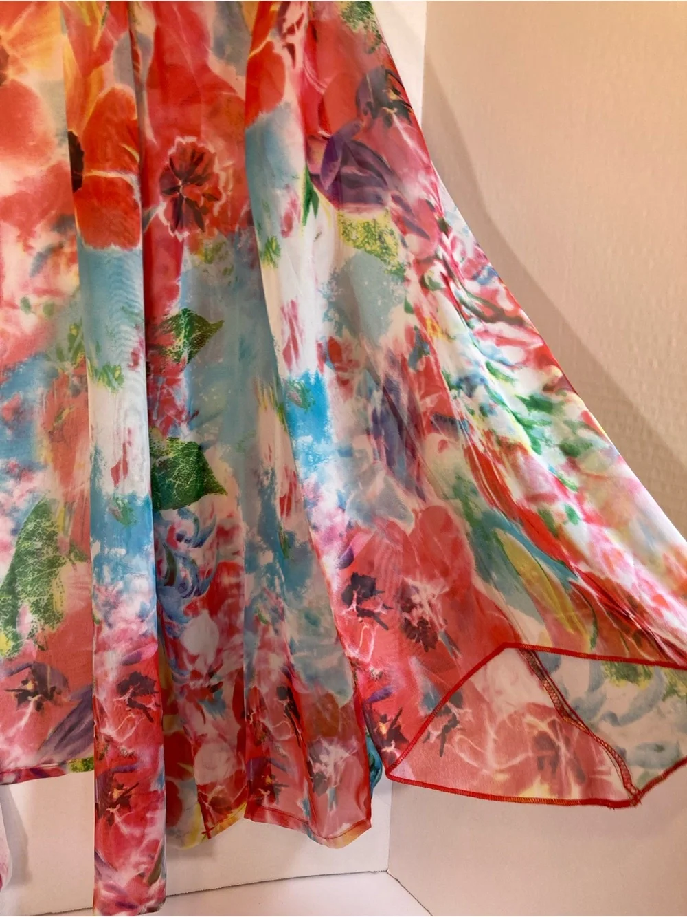 Floral Sheer Watercolor Kimono Cover